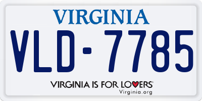 VA license plate VLD7785