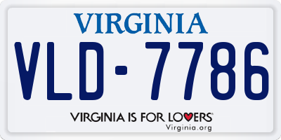 VA license plate VLD7786