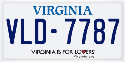 VA license plate VLD7787