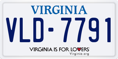 VA license plate VLD7791