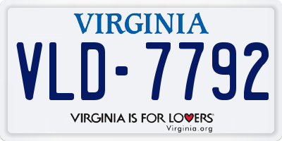 VA license plate VLD7792