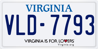 VA license plate VLD7793