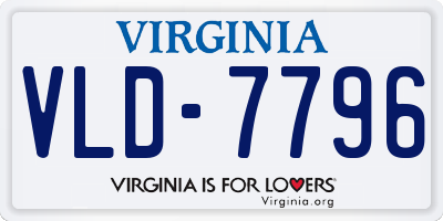 VA license plate VLD7796