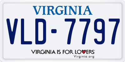 VA license plate VLD7797