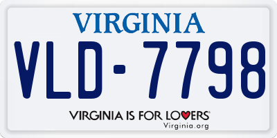 VA license plate VLD7798