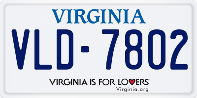 VA license plate VLD7802