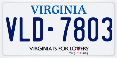 VA license plate VLD7803