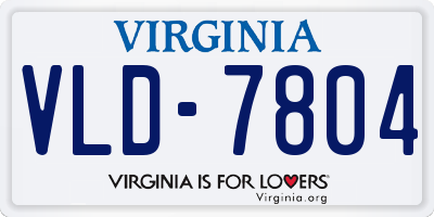 VA license plate VLD7804