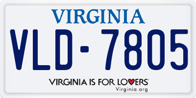 VA license plate VLD7805