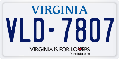 VA license plate VLD7807
