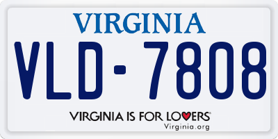 VA license plate VLD7808