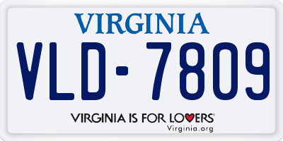 VA license plate VLD7809