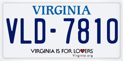 VA license plate VLD7810