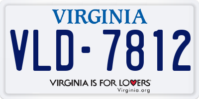 VA license plate VLD7812