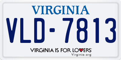 VA license plate VLD7813