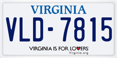 VA license plate VLD7815