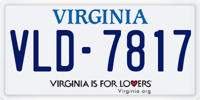 VA license plate VLD7817