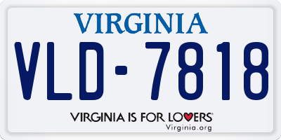 VA license plate VLD7818