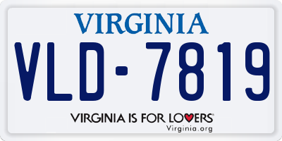 VA license plate VLD7819