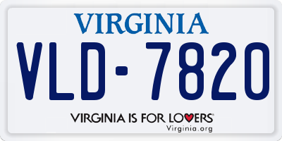VA license plate VLD7820