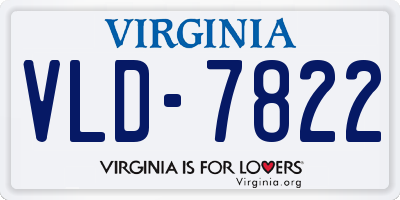 VA license plate VLD7822
