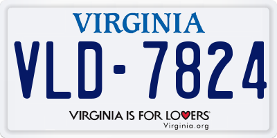 VA license plate VLD7824