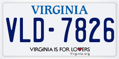 VA license plate VLD7826