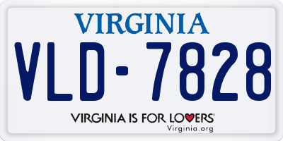 VA license plate VLD7828