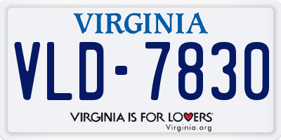 VA license plate VLD7830
