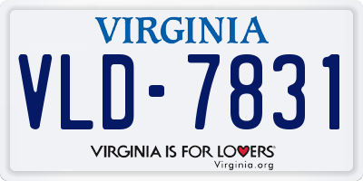 VA license plate VLD7831