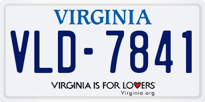 VA license plate VLD7841
