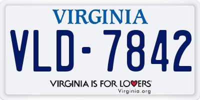 VA license plate VLD7842