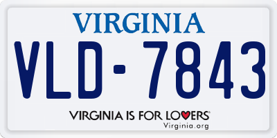 VA license plate VLD7843