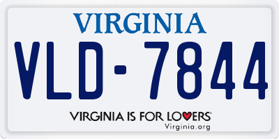 VA license plate VLD7844