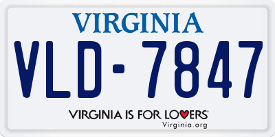 VA license plate VLD7847