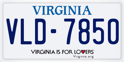 VA license plate VLD7850