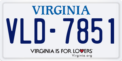 VA license plate VLD7851
