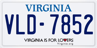 VA license plate VLD7852