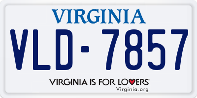 VA license plate VLD7857