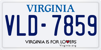 VA license plate VLD7859