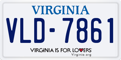 VA license plate VLD7861