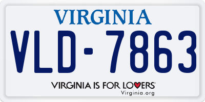 VA license plate VLD7863