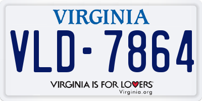 VA license plate VLD7864