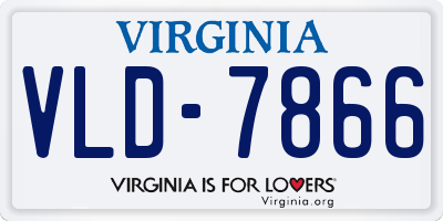 VA license plate VLD7866