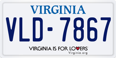 VA license plate VLD7867