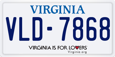 VA license plate VLD7868