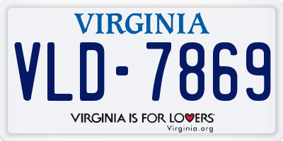 VA license plate VLD7869