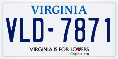 VA license plate VLD7871