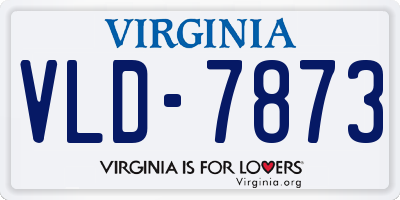 VA license plate VLD7873