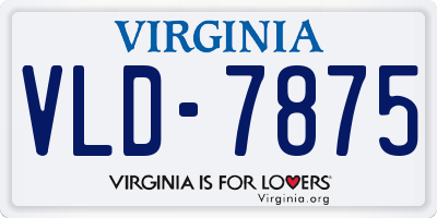 VA license plate VLD7875